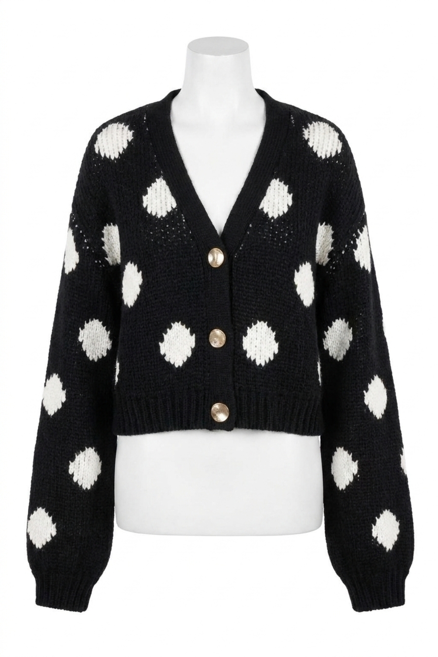 NEW SHOW ME YOUR MUMU white dot cardi in black